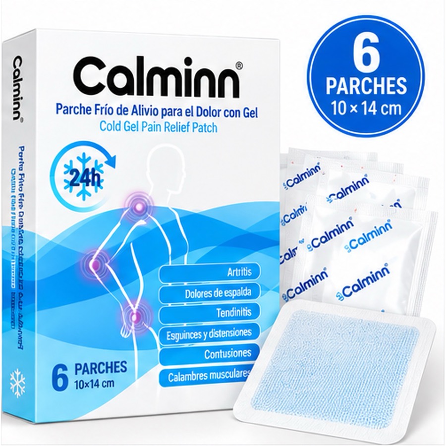Envase del parche de gel frío Calminn azul